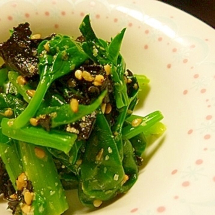 簡単もう一品!青菜の海苔ごま和え